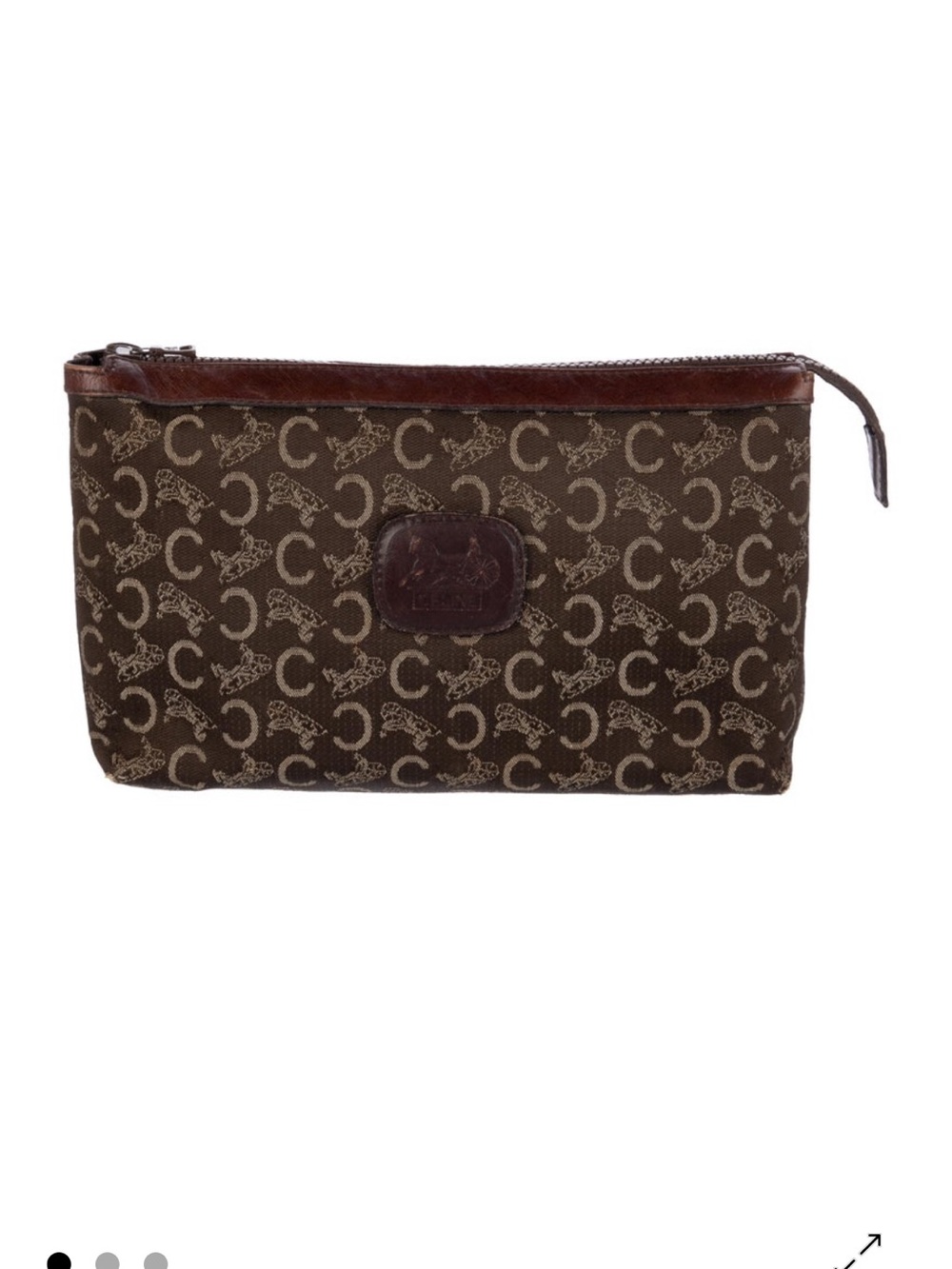 Authentic Vintage Celine Monogram Canvas Travel Toiletry Pouch Cosmetic Bag - Picture 3 of 6